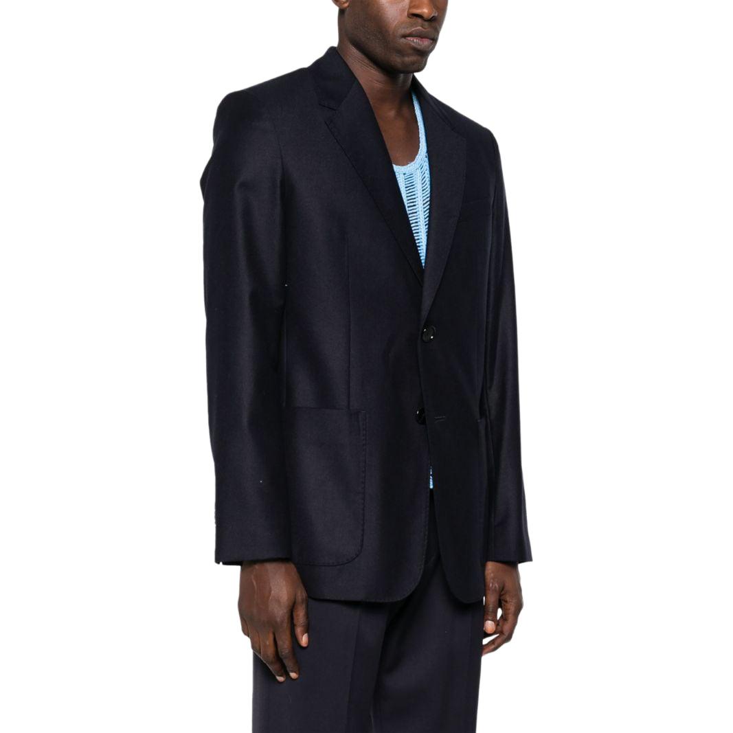 Purchase Chaqueta Blazer Azul Marino Sólido para Hombre de AMI Paris. H23HBV005WV0-023