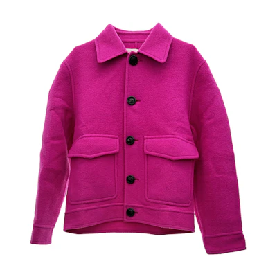 AMI PARIS Solid Pink Single-Breasted Long Sleeve Jacket 1322605M14107