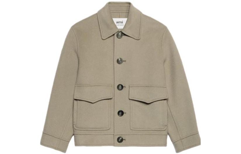 AMI PARIS Solid Single-Breasted Flap Pocket Jacket Unisex UJK212WV0022-263