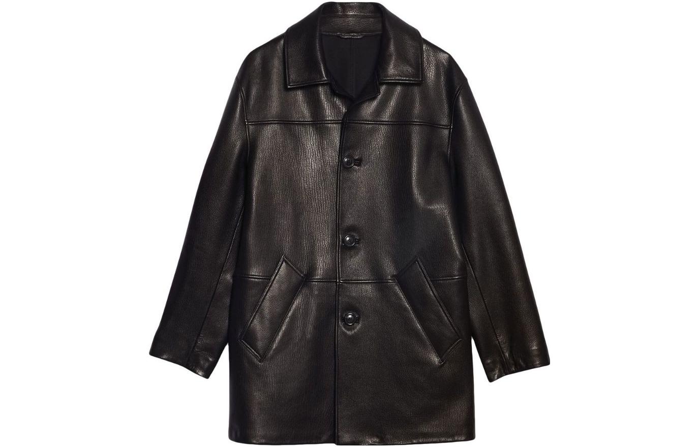 AMI PARIS Solid Single-Breasted Loose-Fit Jacket Black Long Sleeve HJK2165171