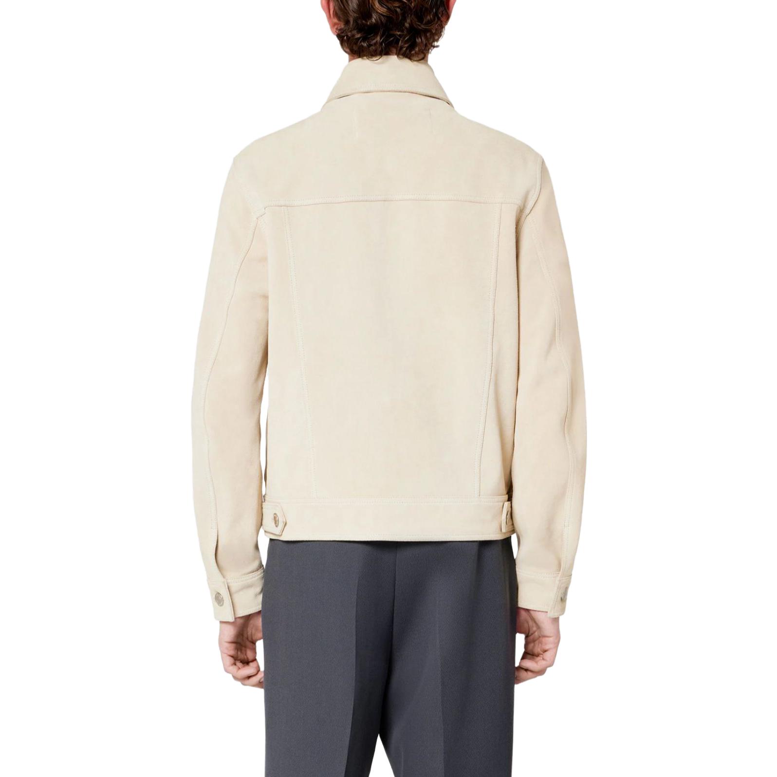 Shop AMI Paris 男士麂皮經典扣式長袖襯衫外套 HJK224LH0003-709