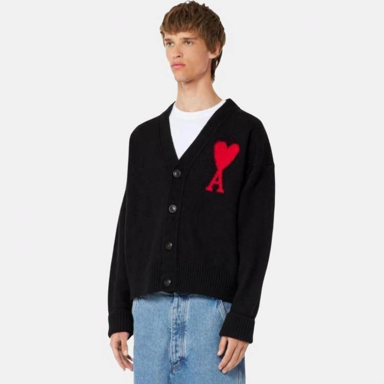 Purchase 아미파리 솔리드 브이넥 버튼업 스웨터 유니섹스 - 블랙 BFUKC002018009