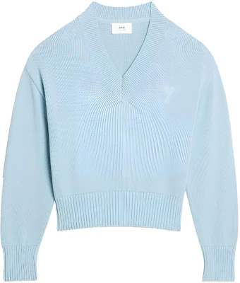 AMI PARIS 纯色V领棉毛混纺套头毛衣 男女通用 UKS208016-464 Buy AMI PARIS 纯色V领棉毛混纺套头毛衣 男女通用 UKS208016-464