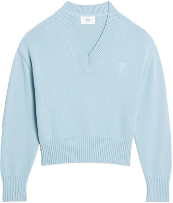 AMI PARIS 纯色V领棉毛混纺套头毛衣 男女通用 UKS208016-464 Order AMI PARIS 纯色V领棉毛混纺套头毛衣 男女通用 UKS208016-464