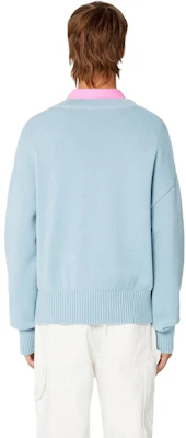 AMI PARIS 纯色V领棉毛混纺套头毛衣 男女通用 UKS208016-464 Shop AMI PARIS 纯色V领棉毛混纺套头毛衣 男女通用 UKS208016-464