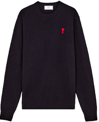 AMI Paris SS21 黑色愛心標誌寬鬆版型圓領毛衣 BFHK001001-001 Buy AMI Paris SS21 黑色愛心標誌寬鬆版型圓領毛衣 BFHK001001-001