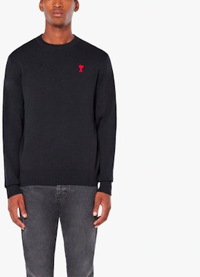 AMI Paris SS21 黑色愛心標誌寬鬆版型圓領毛衣 BFHK001001-001 Lookbook AMI Paris SS21 黑色愛心標誌寬鬆版型圓領毛衣 BFHK001001-001