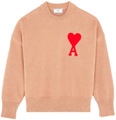 AMI PARIS SS21 ビッグハートロゴ クルーネック スウェット ベージュ ユニセックス. E21HK009016-250 Order AMI PARIS SS21 ビッグハートロゴ クルーネック スウェット ベージュ ユニセックス. E21HK009016-250