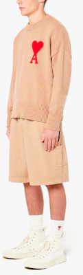 AMI PARIS SS21 ビッグハートロゴ クルーネック スウェット ベージュ ユニセックス. E21HK009016-250 Purchase AMI PARIS SS21 ビッグハートロゴ クルーネック スウェット ベージュ ユニセックス. E21HK009016-250