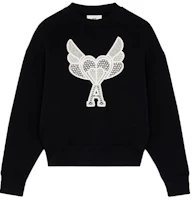 AMI PARIS SS21 De Coeur Knotted Crewneck Sweatshirt Men’s Black H21HJ023-749001 AMI PARIS SS21 De Coeur Knotted Crewneck Sweatshirt Men’s Black H21HJ023-749001