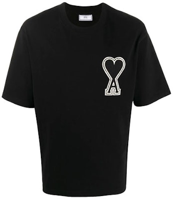 Camiseta Negra Cuello Redondo AMI PARIS SS21 Logo Corazón Bordado. A20HJ137726-001 Buy Camiseta Negra Cuello Redondo AMI PARIS SS21 Logo Corazón Bordado. A20HJ137726-001