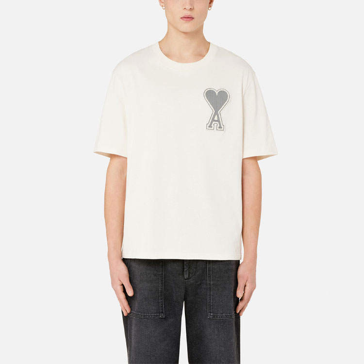 AMI Paris SS21 Heart Logo Embroidered White Crewneck T-Shirt SPEE21HJ141726-150 圖 3