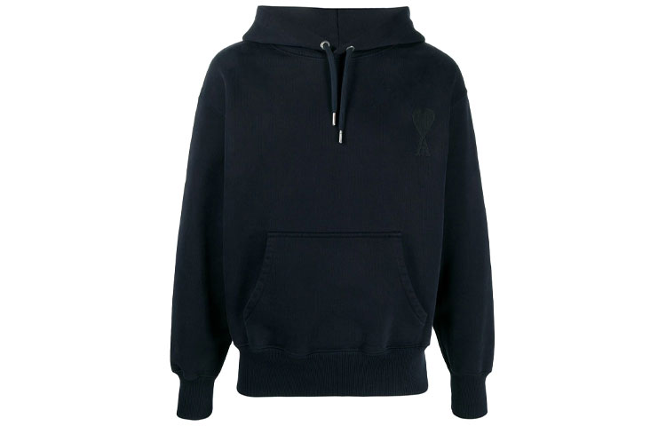 AMI PARIS SS21 Logo Embroidered Sweatshirt Navy Blue E21HJ058747-410