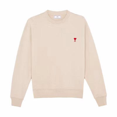 AMI Paris SS21 Logo Graphic Pullover Long Sleeve Sweatshirt Beige . E21HJ007730-250