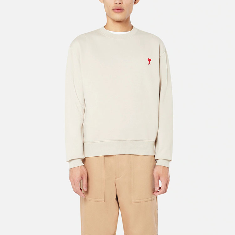 AMI Paris SS21 Logo Graphic Pullover Long Sleeve Sweatshirt Beige . E21HJ007730-250 圖 3