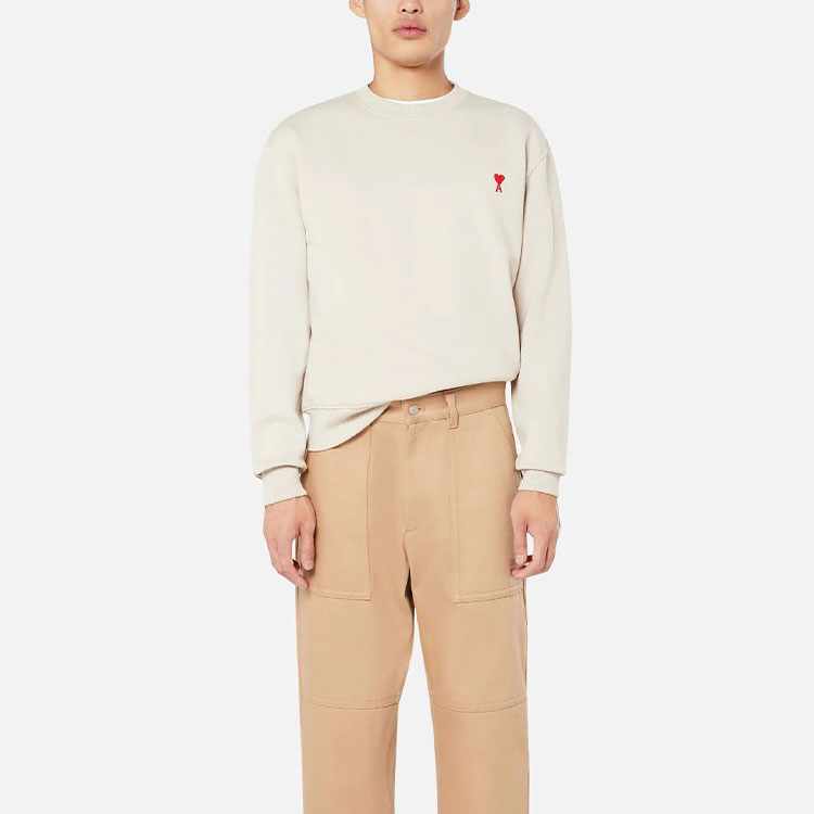 AMI Paris SS21 Logo Graphic Pullover Long Sleeve Sweatshirt Beige . E21HJ007730-250 圖 5