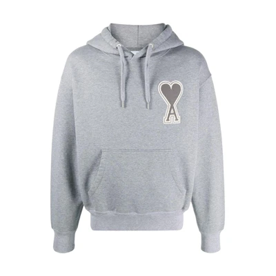 AMI PARIS SS21 Logo Heart Outline Sweatshirt Grey A20HJ057747-055
