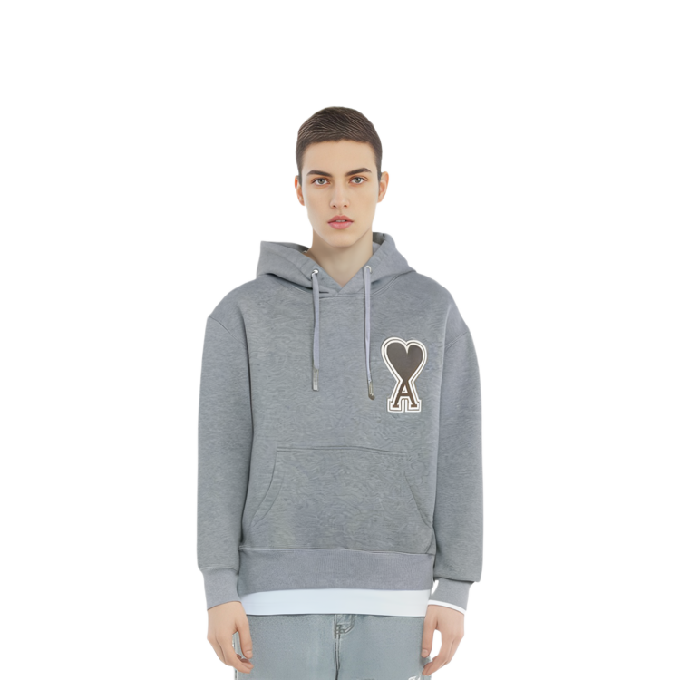 Purchase Sudadera Gris AMI PARIS SS21 con Logo de Corazón Contorno. A20HJ057747-055