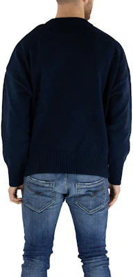AMI Paris SS21 海軍藍紅心標誌寬鬆針織毛衣 男女款 E21HK009-016 Shop AMI Paris SS21 海軍藍紅心標誌寬鬆針織毛衣 男女款 E21HK009-016