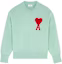 Order AMI PARIS SS21 Sweater Unisex Oversized Logo Hati Crewneck - Hijau Mint E21HK009016-303