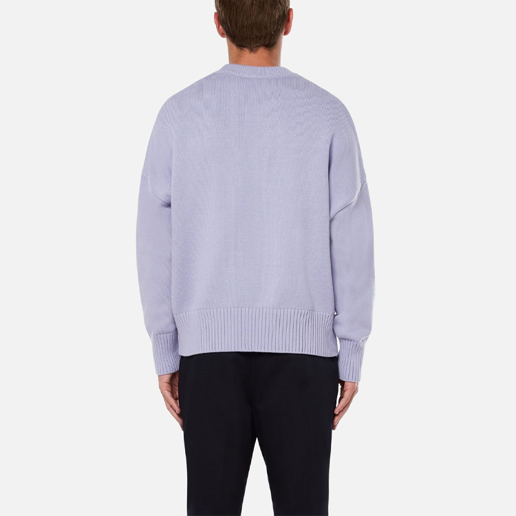 AMI Paris SS21 Purple Heart Logo Knit Sweater Unisex Relaxed Fit. E21HK009016-504 圖 4