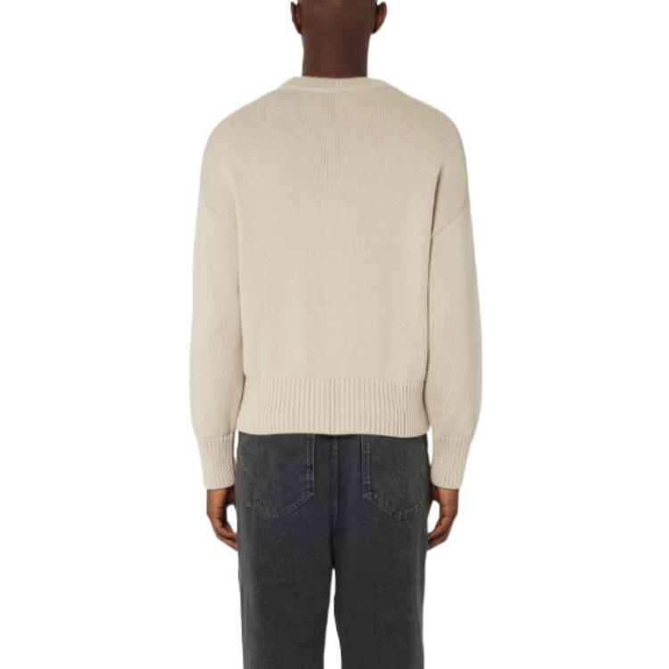 AMI PARIS SS22  Beige Heart Logo Crewneck Knit Sweater. UKS003-016252 圖 4