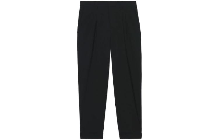 AMI Paris SS22  Black Wool Slim Straight Crop Pants. HTR100264-001