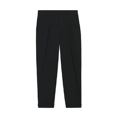 AMI Paris SS22 Black Wool Slim Straight Crop Pants. HTR100264-001