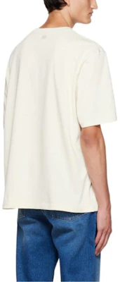 AMI Paris SS22 Baju T-Shirt Leher Bulat Putih Sulam Hati SPEUTS022726-150 Shop AMI Paris SS22 Baju T-Shirt Leher Bulat Putih Sulam Hati SPEUTS022726-150