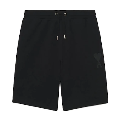 AMI PARIS SS22 Solid Color Drawstring Shorts Black HSO602-747001