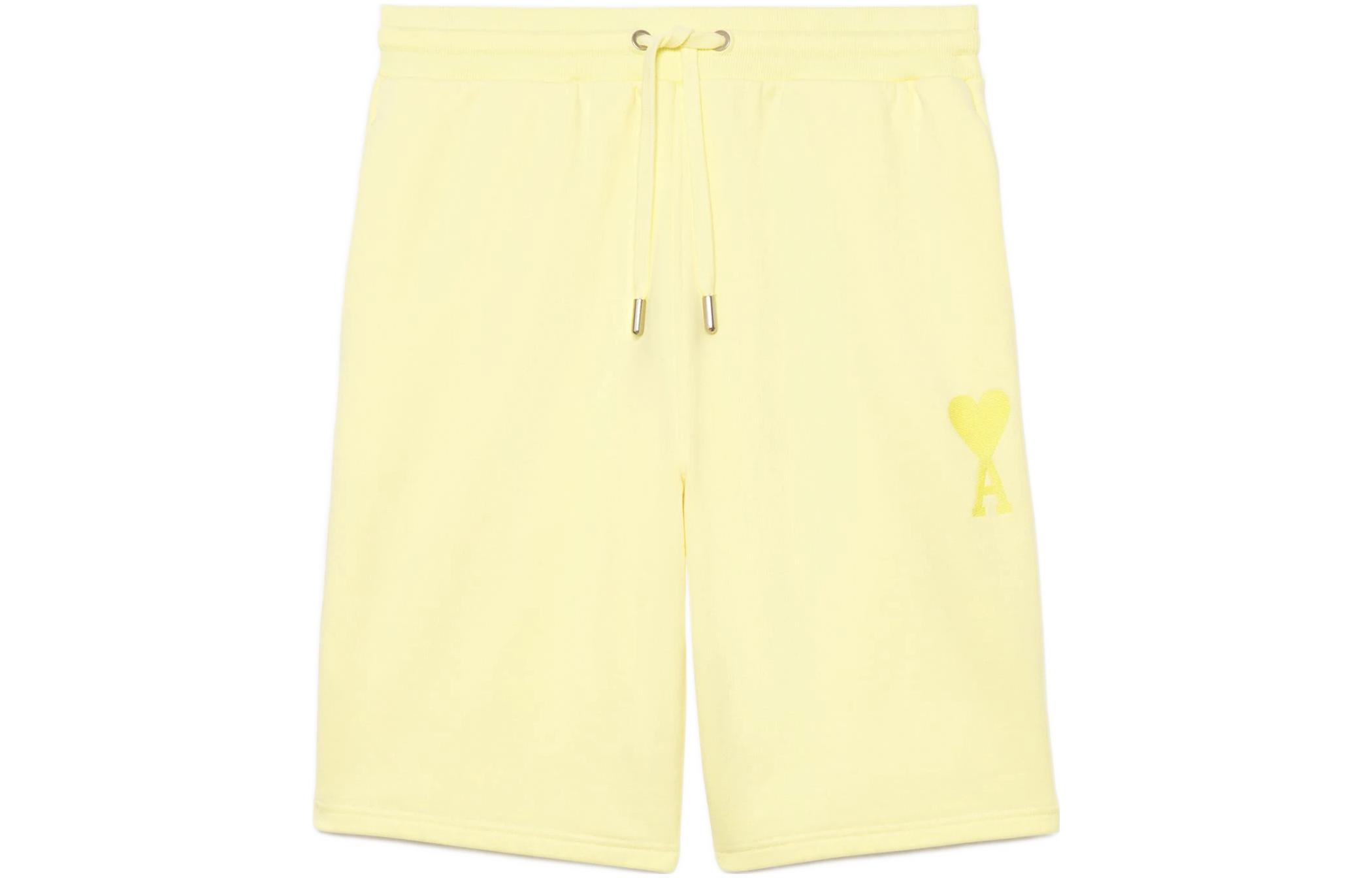 AMI Paris SS22  Solid Color Loose Fit Shorts Light Yellow. HSO602-747703