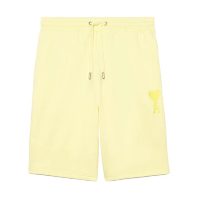AMI Paris SS22 Solid Color Loose Fit Shorts Light Yellow. HSO602-747703