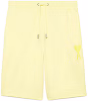 Order AMI Paris SS22 Solid Color Loose Fit Shorts Light Yellow. HSO602-747703