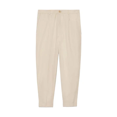 AMI PARIS SS22 Tapered Zipper Casual Pants Khaki Color HTR101-220250