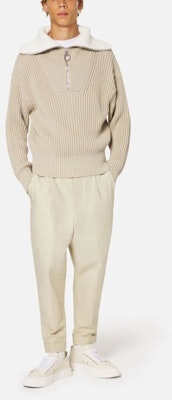 Pantalones Casuales Cónicos con Cremallera AMI PARIS SS22 Color Caqui HTR101-220250 Lookbook Pantalones Casuales Cónicos con Cremallera AMI PARIS SS22 Color Caqui HTR101-220250