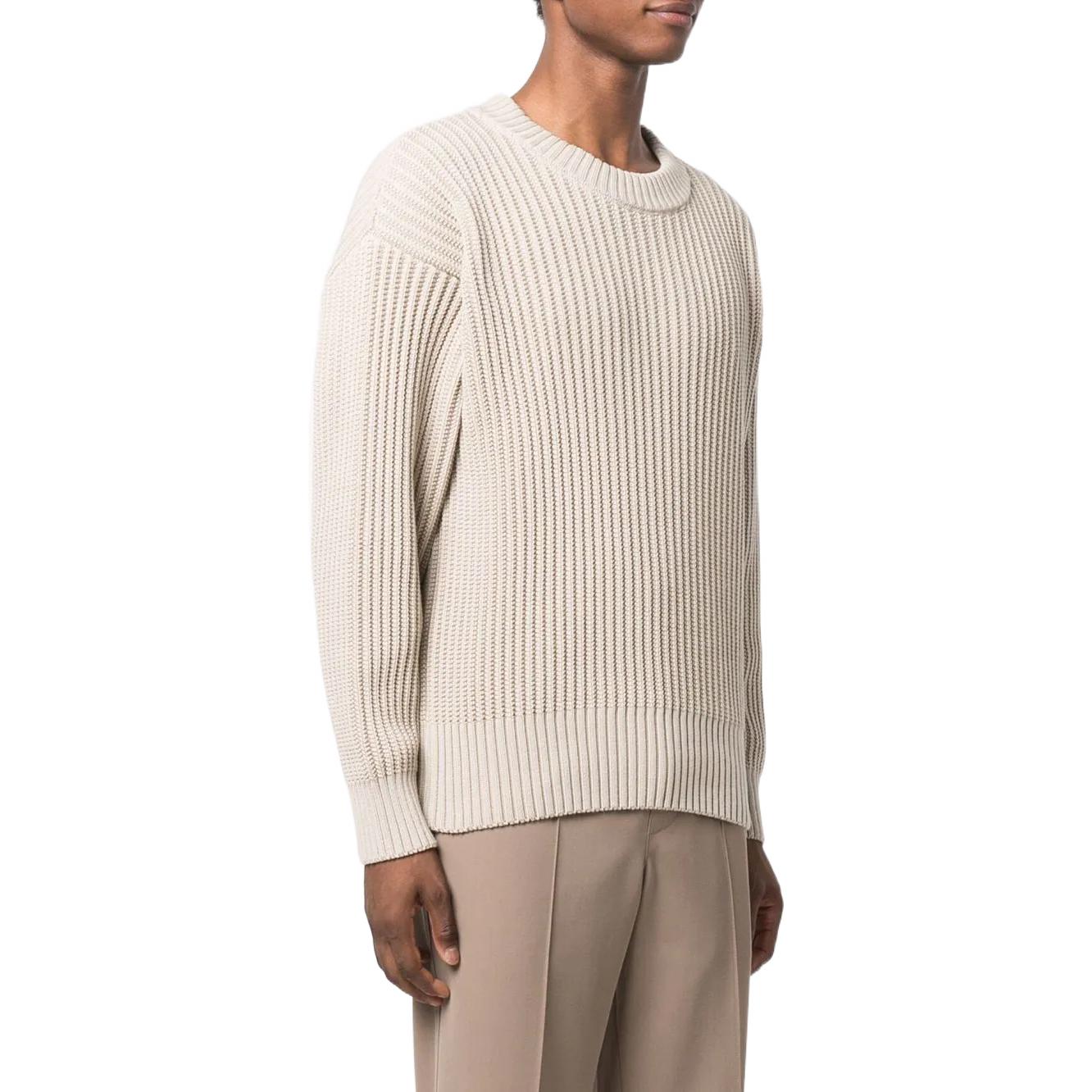 AMI Paris SS22  White Crewneck Pullover Knit Sweater Long Sleeve Casual. HKS010016252 圖 4