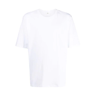 AMI PARIS SS22 White Crewneck T-Shirt with Heart Logo Embroidery. UTS002726-100