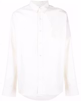 AMI PARIS SS22 White Logo Heart Embroidered Long Sleeve Shirt HSH124-480100 AMI PARIS SS22 White Logo Heart Embroidered Long Sleeve Shirt HSH124-480100