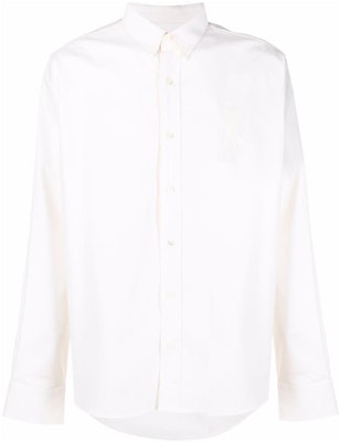 AMI PARIS SS22 白色愛心刺繡長袖襯衫 HSH124-480100 Order AMI PARIS SS22 白色愛心刺繡長袖襯衫 HSH124-480100