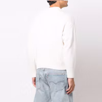 Details for AMI Paris SS22 Big Heart Logo White Crewneck Sweater Unisex UKS003016-102