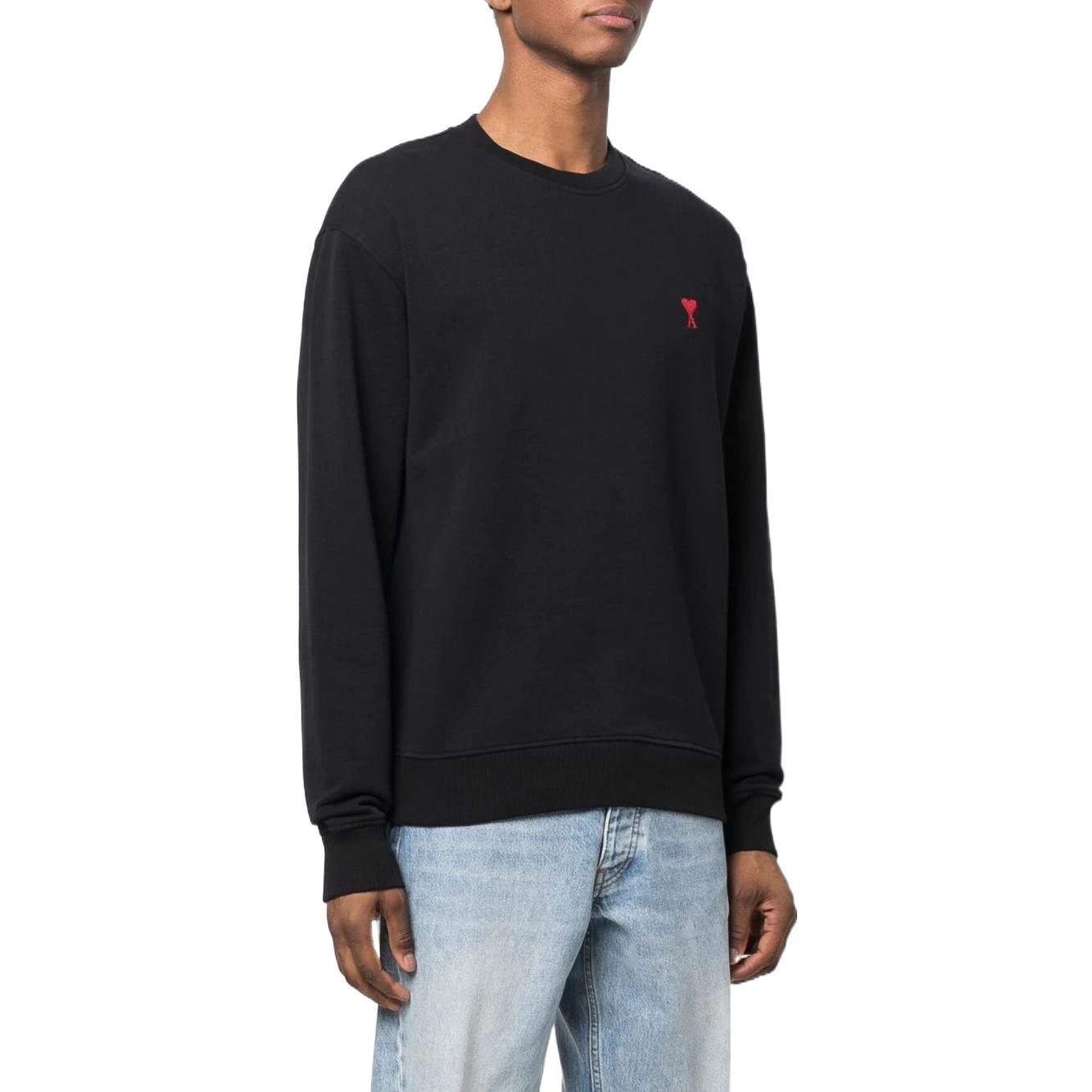 Purchase AMI PARIS SS22 黑色紅心刺繡圓領衛衣 男女通用款式。 BFUSW001730-001