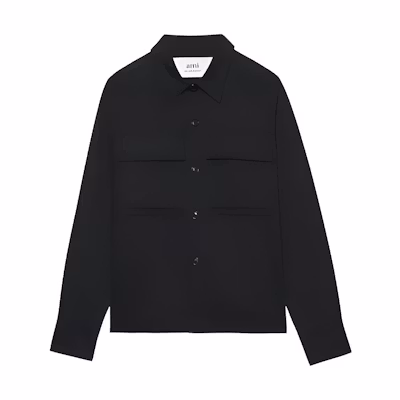 AMI PARIS SS22 Black Solid Pocket Jacket HSH300-481001