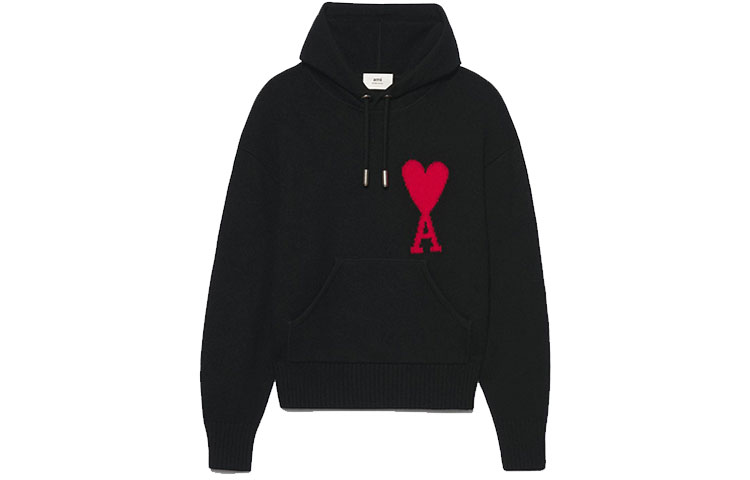 Order AMI PARIS SS22 經典愛心圖案連帽衫 黑色 情侶款 男女皆適合 UKS802-018009