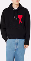 Shop AMI PARIS SS22 Classic Ami de Coeur Heart Logo Hoodie Unisex Black Couples Wear UKS802-018009