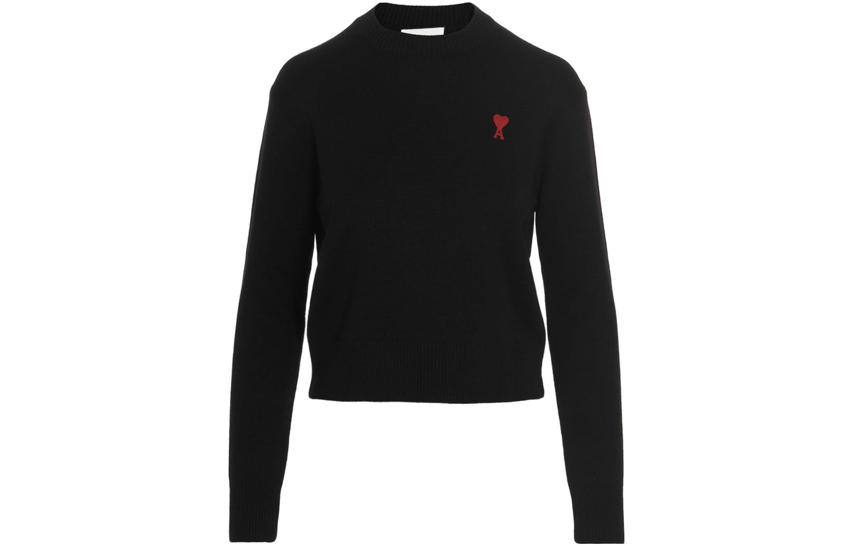 Order AMI Paris SS22 Geometric Logo Wool Pullover Sweater Men’s Black. BFFKS001-001001