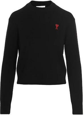 AMI Paris SS22 Geometric Logo Wool Pullover Sweater Men’s Black. BFFKS001-001001 Order AMI Paris SS22 Geometric Logo Wool Pullover Sweater Men’s Black. BFFKS001-001001