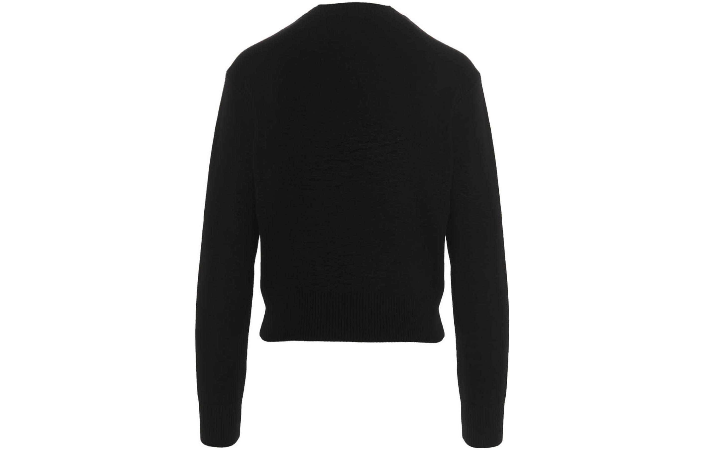 Lookbook AMI Paris SS22 Geometric Logo Wool Pullover Sweater Men’s Black. BFFKS001-001001