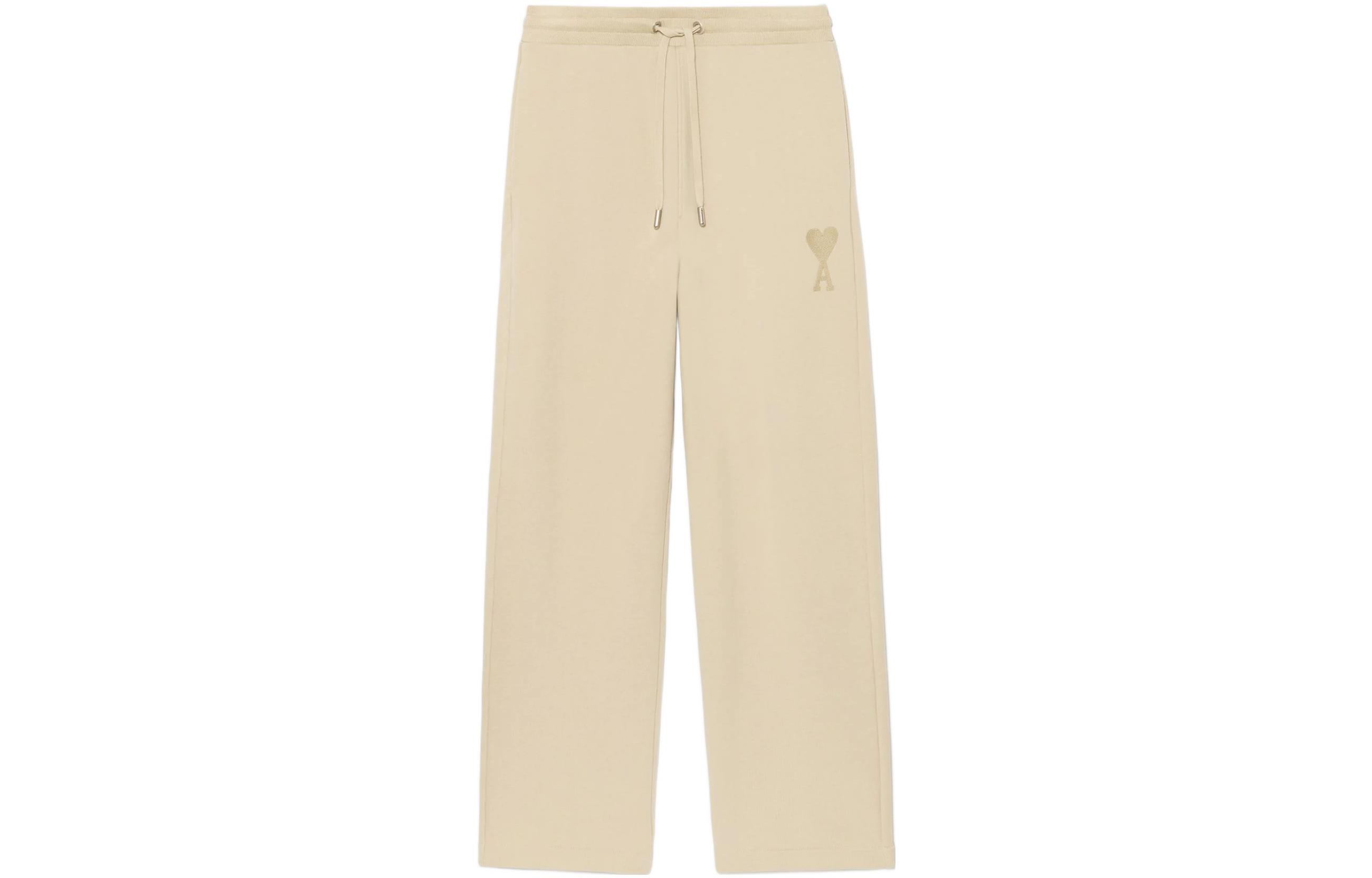 AMI Paris SS22 Heart Logo Drawstring Sweatpants Beige 秋 Season HTR202747-250