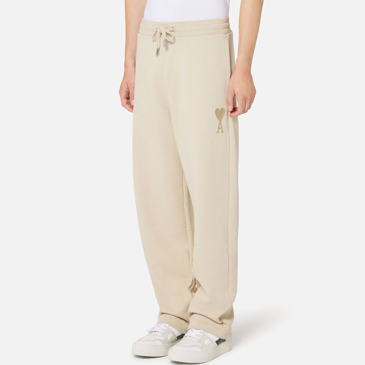 Purchase アミ・パリ 秋冬 ハートロゴ ドローストリング スウェットパンツ ベージュ HTR202747-250