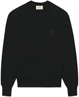 Order AMI PARIS SS22 Heart Logo Embroidered Crewneck Sweatshirt Black Unisex Fashion USW002-747001
